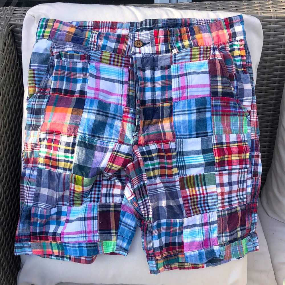 Vintage 1946 Charleston South Carolina Madras Plaid Cotton Shorts Size 34 -Mint